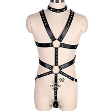 Load image into Gallery viewer, CAOMIAN Men Black Sexy Leather Vest Bondage Lingerie Gay Harness Adjustable Body Chest Harness Full Body BDSM Strap Belt Restraint Kit (Color : MH-078-Black)
