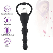 Load image into Gallery viewer, Anal Vibrator Sex Toy for Women Man Anal Beads Vibrators Gay Prostate Massage Smooth Butt Soft Silicone Plugs Dildo Vibrating Anal Plug Adult Sex Products (Black)
