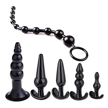 Load image into Gallery viewer, Butt Plugs for Women or Men, Adult Sex Toy, six-Piece Anal Training Set, Suitable for Beginners, Couples - Black
