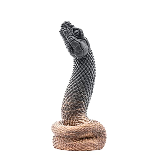 Nathara Snake Suction Cup Fantasy Dildo - Flat Black to Copper - Handmade in The USA - Adult Toys, Sex Toys (Mini)