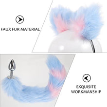 Load image into Gallery viewer, VALICLUD Roleplay Costume Fox Cosplay Set Fox Tail Plug Collar Fox Ears Headband Nipple Clips Role Play Games Accessories for Couple Lover Clothing Set
