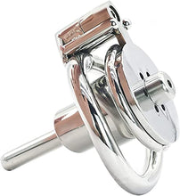 Load image into Gallery viewer, Negative Metal Stainless Steel Catheter Cock Cage Short Male Chastity Device Penis Lock Rings Adult BDSM for Men 51D (Double -Ring 45mm)
