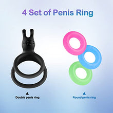 Load image into Gallery viewer, Silicone Penis Rings, Glow Cock Rings Set for Erection Enhancing, Long Lasting Stronger Men Sex Toy, Delaying Ejaculation Adult Sex Toys for Men or Couple
