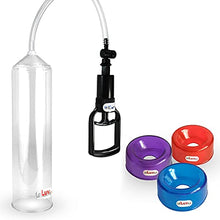 Load image into Gallery viewer, LeLuv Vacuum Pump Easyop Clear 2.0 Inch x 9 Inch Cylinder Tgrip Handle Clear Kink-Resistant Hose Bundle with 3 TPR Seals One of Each Size
