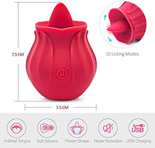 Load image into Gallery viewer, Dual Head Sex Tongue for Licking and Sucking, Rose Toy for Women, Clitorals Stimulator, Electric Women Relaxing Toy, Woman Suction 10 Modes
