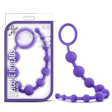 Load image into Gallery viewer, Blush Luxe Silicone 10 Beads - Silky Smooth Ultrasilk - Puria Platinum Silicone - Beginners Anal Beads -12.5&quot; Long with Sturdy Pull Handle - Luxury Adult Sex Toy for Men Women Couples Play - Purple
