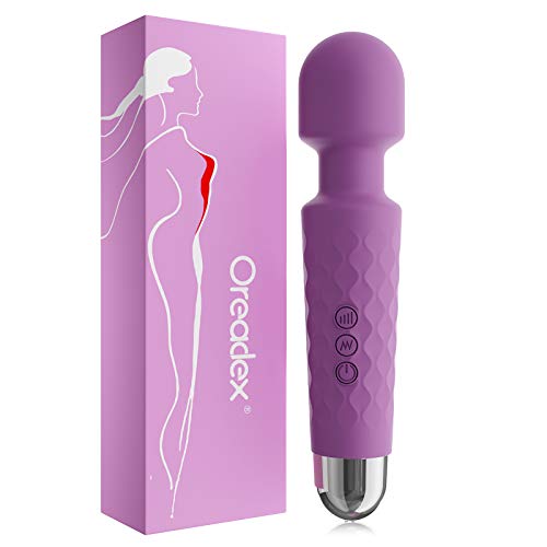 Rechargeable Vibrator, 20 Patterns & 5 Speeds,G-Spot Wand Vibrator, Clit Vibrators, Sex Toys, Quiet & Powerful - Waterproof, Dildos, Adult Toys, Personal Wand Massager- Purple