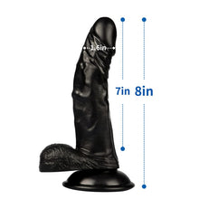 Load image into Gallery viewer, Premium Black Realistic Classic Dick Wand with Powerful Suction Cup for Women Men and Couple (8 inches)
