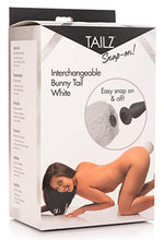 Load image into Gallery viewer, Tailz Snap-On Interchangeable White Bunny Tail for Anal Plug | Thick Furry Tail for Women | Soft Vegan Friendly Faux Fur | Animal Play Fox Cosplay | Butt Plug Sold Separately
