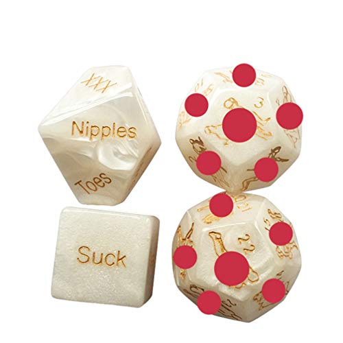 Holibanna Polyhedral Dice Swirls Dice Marble Dice 12 Positions Craps Pipe for Couples Lover