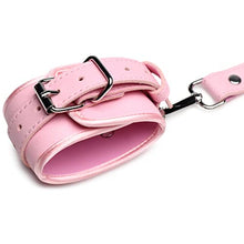 Load image into Gallery viewer, STRICT Pink Bondage Harness With Bows for Women, Men, &amp; BDSM Couples, Vegan Leather Restraints for Subs - Medium Large, Pink.
