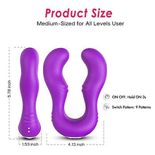 Load image into Gallery viewer, Couple Vibrator, 9 Vibration Modes to Stimulate Female Vaginal Clitoral and Nipples, Waterproof &amp; Rechargeable, AdultSex Toy for Couples (Purple)
