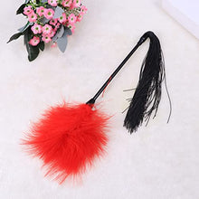 Load image into Gallery viewer, 2pcs Night for Cosplay Toy Lovers Flogger Beat Paddle Party Feather Tickler Whip Red Spanking Fetish Paddles Flirting Tease Pets Silicone Leather Removable Couples Date Toys
