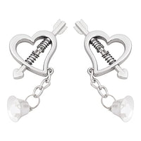 Loloda 2Pcs Non-Piercings Nipple Clamps Clips Breast Nipple Shields Rings with Internal Spike Couple Pleasure Erotic Sex Toy Silver Type D One Size