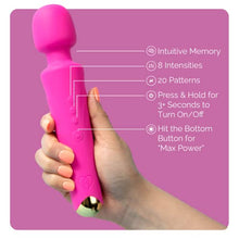 Load image into Gallery viewer, [Premium Personal Water Resistant Vibrators] - 20 Patterns &amp; 8 Intensity - Rechargeable [6 Hour Run Time] Wand - Sexual Vibrator for Her | Adult Toys for Pleasure | Wand Massager Vibrator (Hot Pink)
