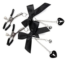 Load image into Gallery viewer, Cute Bow Pendant Breast Clip, sm Conditioning Torture Devices, Female Couples Sex Toys (Black)
