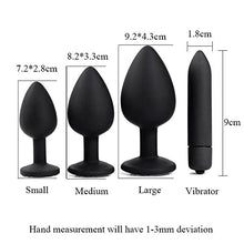 Load image into Gallery viewer, 2023 Year New Anal Sex Trainer 3PCS Silicone Jeweled Butt Plugs, Anal Sex Toys Kit for Starter Beginner Men Women Couples (4black)
