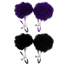 Load image into Gallery viewer, Healifty 2 Pairs Breast Nipple Clamps Clip Pompom Ball Nipple Shield Fur Ball Women Nipple Rings for Women Female Couple Party Favors Supplies
