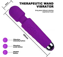 Load image into Gallery viewer, Purple 20 Patterns Mini Wand Massager USB Rechargeable Silicone AV Vibrator Pleasure Woman Stimulation Toys 2023
