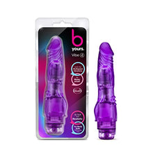 Load image into Gallery viewer, Blush B Yours Vibe 4 - Soft Realistic 8 Inch Vibrating Dildo - Tunable Vibration Levels - IPX7 Waterproof - Soft Nubby Clitoral Bump - Vibrator Sex Toy for Women Couples - Clear Purple
