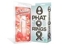 Load image into Gallery viewer, Sexy Gift Set of Shades, Small Jelly TPR, Gradient Dong, Coral and Icon Brands Phat Rings Smoke 2, Chunky Cock Rings
