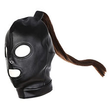 Load image into Gallery viewer, Latex Hood Show mouth Eye Fetish Toys With Removable Wig Restraints Headgear Bondage JL-035
