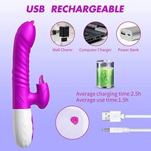 Load image into Gallery viewer, 2022 New G Spot Rabbit Vibrator Dildo for Women, Bunny Ears Tongue Licking Clitorals Stimulator Vibrating Adult Sex Toys &amp; Games Couples Pleasure with 7 Modes Rechargeable Heating, Purple
