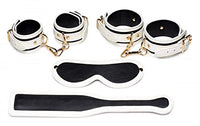 Sam's Secret Euphoria Unisex Novelty Clothing Kink in the Dark Glowing Cuffs Blindfold and Paddle Bondage Set