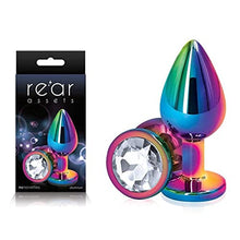 Load image into Gallery viewer, Rear Assets Anal Butt Plug - Mulitcolor - Medium (Clear Jewel)
