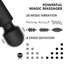 Load image into Gallery viewer, SIKXTOA Mini Vibrator, 8 Speeds 20 Patterns, G Spot Cordless Wand Massager, Clitoral Stimulator, Dildo, Sex Toys, Rechargeable Handheld Powerful Silent Waterproof Female Adult Toys (Small Black)
