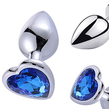 Load image into Gallery viewer, Rustless Metal Anal Butt Plugs Blue Jewelry Heart Shaped Anal Trainer Toys Unisex Valentine &#39;s/Birthday Gift for Lover Romi (Small Plug)
