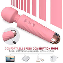 Load image into Gallery viewer, SIKXTOA Mini Vibrator, 8 Speeds 20 Patterns, G Spot Cordless Wand Massager, Clitoral Stimulator, Dildo, Sex Toys, Rechargeable Handheld Powerful Silent Waterproof Female Adult Toys (Wave Pink)
