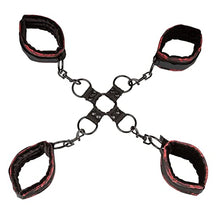 Load image into Gallery viewer, CalExotics Scandal Hog Tie  Luxury Bondage Handcuff Set  BDSM Sex Toys for Couples  Red &amp; Black
