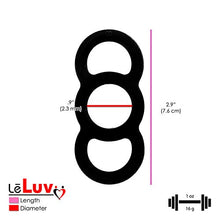 Load image into Gallery viewer, LeLuv Loop Handle Penis Tension Rings Eyro Clear Silicone .75 inch Through 9 inch Unstretched Diameter 3 Pack Sampler
