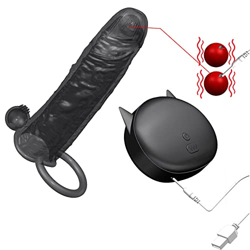 Penis Extender Sleeve Vibrator Penis Cock Ring, 10 Vibration Modes Reusable Dick Vibrator Cock Sleeve Love Toys for Couples