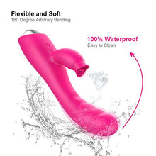 Load image into Gallery viewer, Clitoral G Spot Thrusting Vibrator Toy Rose for Women Pleasure Cordless Dual Motor Soft Sucker Sucking Silent Rabbit Waterproof Heating Adult Sex Wand Stimulator Swing Nipple
