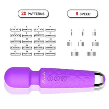 Load image into Gallery viewer, Bussba Electric Rechargeable Mini Whisper Quiet Waterproof protable 20 Vibration Multi-Function Wand Magic Massager for Therapeutic Waist Legs Head Lymph Joint Pains Relieves Muscle Stress Away
