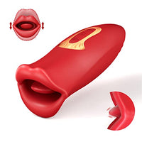 Adult Sex Toys Vibrator, Rose Toy, Rose Sex Toy for Women with 5 Vibration and 10 Kissing Modes. Mouth & Tongue Sex Toy Vibrators, Clitoral Nipple G Spot Stimulation for Couples Pleasure (Red)