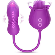 Load image into Gallery viewer, Sex Toy Dildo Vibrator for Women - 3 in 1 Rose Sex Toys Clitoral Tongue Licking Thrusting G Spot Vibrators with 9 Modes, Rose Adult Sex Toys Games, Clit Stimulator Anal Dildos for Womens Man Couples
