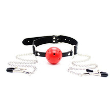 Load image into Gallery viewer, Bondage Under Bed Restraint Kit SM Sex Toy Leather Choker Collar with Nipple Clamps Chain Nipple Clips Nipple Jewelry Nipple Toys Satin Eye Mask Blindfold
