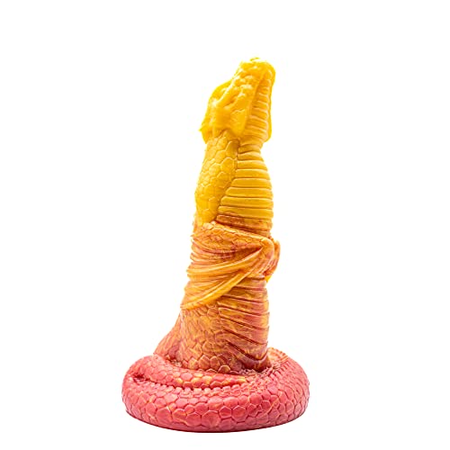 Ryoto Dragon Suction Cup Fantasy Dildo - Tiger Orange/Scarlet Red Color Scheme - Handmade in The USA - Adult Toys, Sex Toys (Mini)