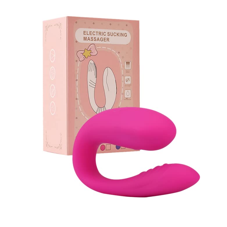 Couple Vibrator, Remote Control Clitoral and G-Spot Stimulator, Rechargeable Wearable Vibrator with 10 Powerful Vibration and Suction, Adult Sex Toy for Sexual Fun (Rose Red)