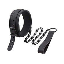 Load image into Gallery viewer, Amosfun Leather Leash Choker Neck Bondage Bed Sexy Harness Restraints for Couples Lovers Black
