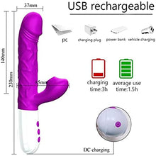 Load image into Gallery viewer, Rabbit Vibrator Vibrator for Women Vaginal Health,G Spot Vibrator with Tongue Licking 10 Vibration Realistic Anal Vibrating for Women Clitoral Clit G Spot Stimulation,Heated Adult Sex Toys
