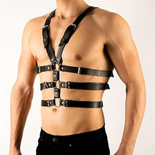 Load image into Gallery viewer, CAOMIAN Handmade PU Sex Harness Belt Fetish Men Gay Underwear Gothic Exotic Punk Style Adjustable Body Chest Harness BDSM Bondage Belt (Color : Style1, Size : One Size)
