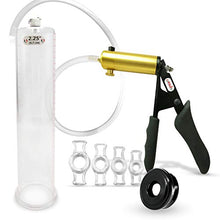 Load image into Gallery viewer, LeLuv Ultima Black Vacuum Penis Pump Ergonomic Silicone Grip w/Silicone Sleeve &amp; Cock Rings - 12&quot; x 2.25&quot;
