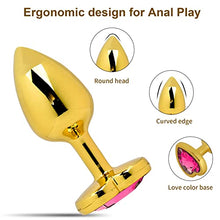 Load image into Gallery viewer, Butt Anal Plug, Pack of 3 Anal Plugs Safety Metal Butt Plug Trainer,Sex Toys for Men with Crystal Diamond Anal Toys for Beginner Adult Unisex Women and Men Couple(Rose)
