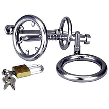 Load image into Gallery viewer, Fancalen Male Chastity Device Locked Cage,Stainless Steel Ergonomic Design Sex Toy,Adjustable Convenient Cock Cage for Men with Lock and Key,Restraint Bondage Fetish 033(45mm Ring)
