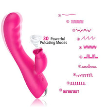 Load image into Gallery viewer, Clitoralis Stimulator for Women Thrusting Vibrator Dual Motor Sucker Soft Waterproof Sucking Silent Cordless Pleasure Rabbit Toy Rose Vibrate Handheld Dildo Vibrating stimulating
