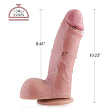 Load image into Gallery viewer, Hismith 10.23 Dual-Density Ultra Realistic Dildo with Veins, 8.46 Insertable Length with KlicLok System for Advanced User, L Size Delvin, High-end Series
